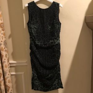 Dolce and Gabbana green cheetah print dress